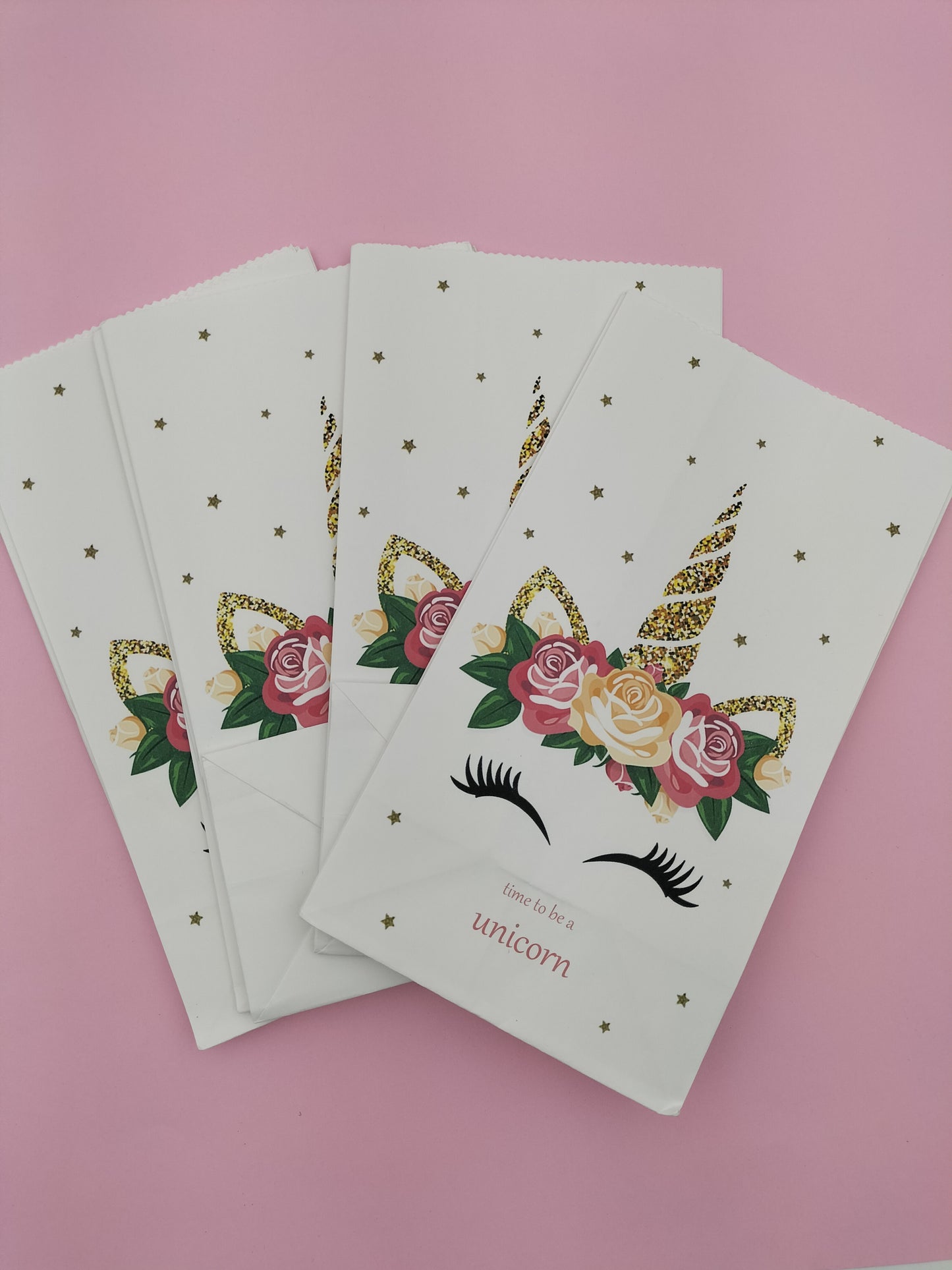 Gold horn unicorn paper bag