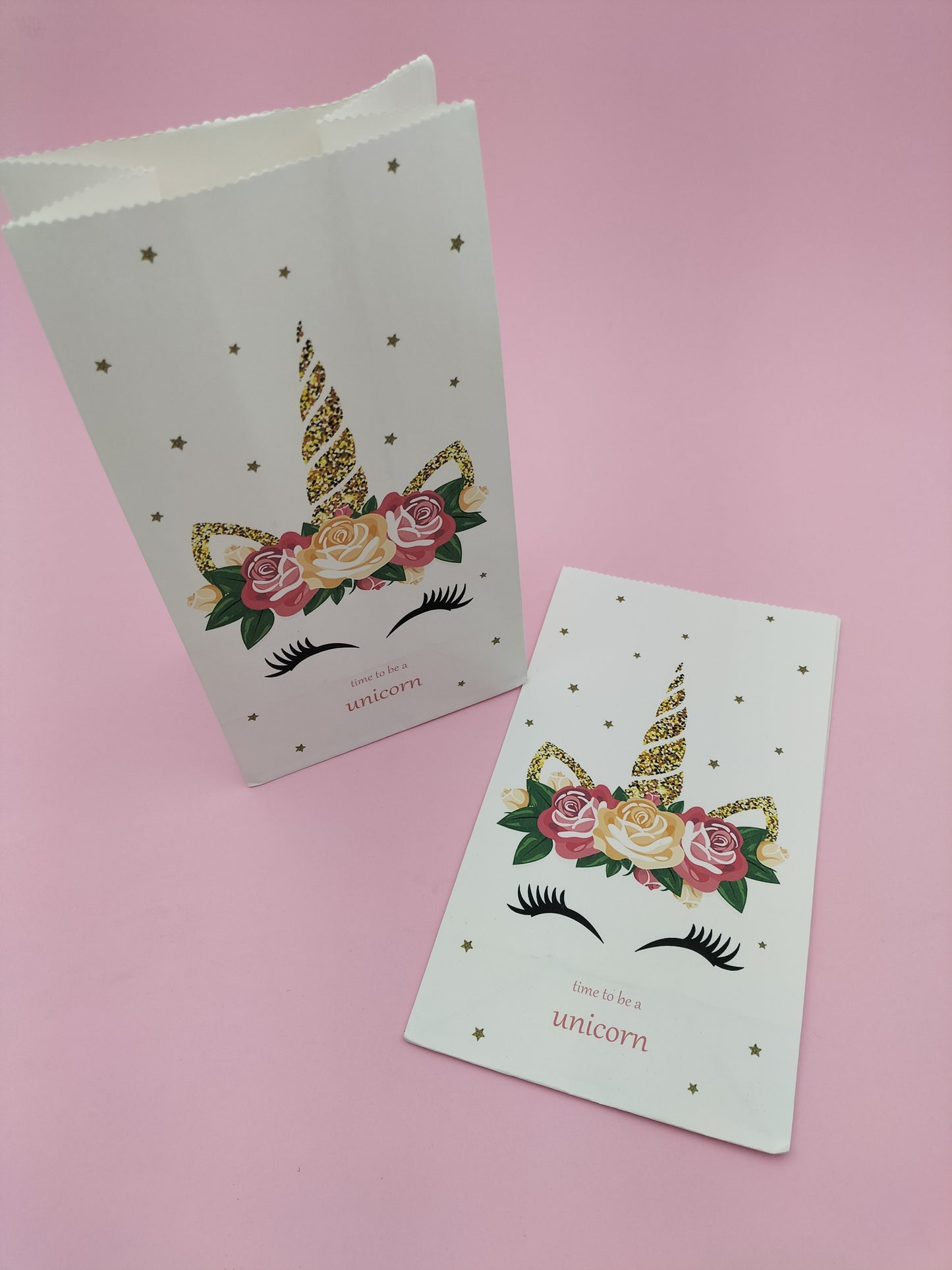 Gold horn unicorn paper bag